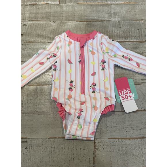 Disney Other - Old Navy Disney Minnie Mouse One Piece Swim Rashgaurd Girls 0-3 Months NWT